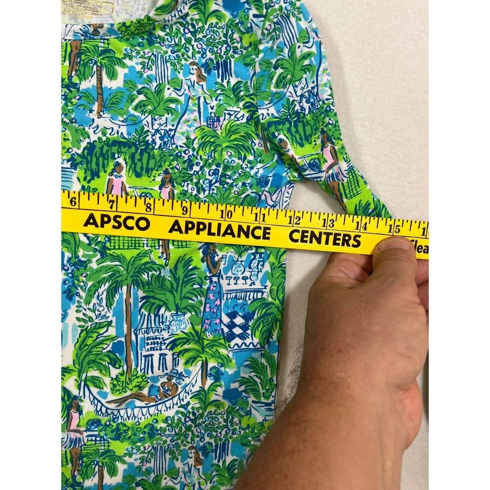 Lilly Pulitzer Girl's  Blue/Green Tropical Print Pijama Top size 10
